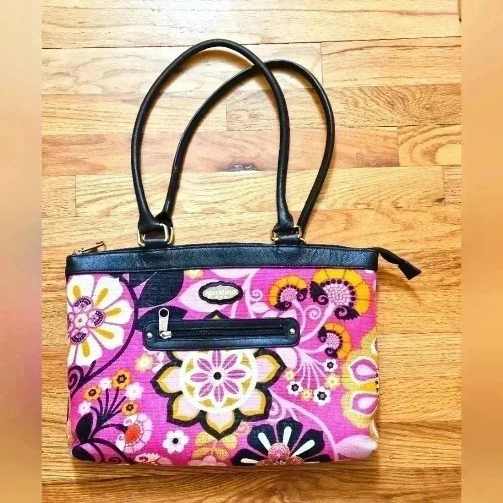 Spartina 449 Natural Linen and Leather Daufuskie island bag